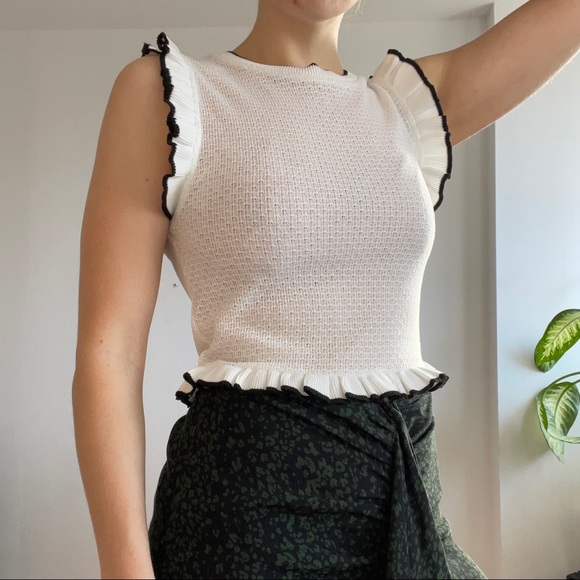 Zara Tops - Zara Knit Top with Ruffles - Size S